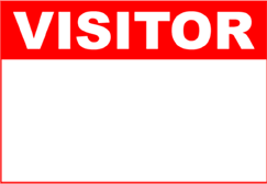 Visitor Badge Red Name Tag